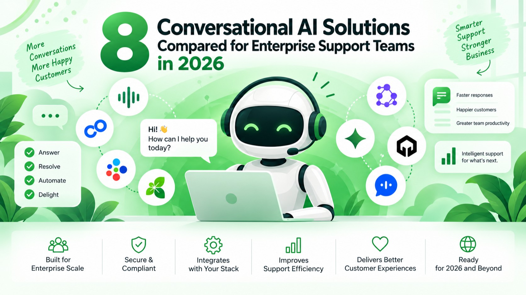 Comparison illustration of conversational AI solutions for enterprise support teams