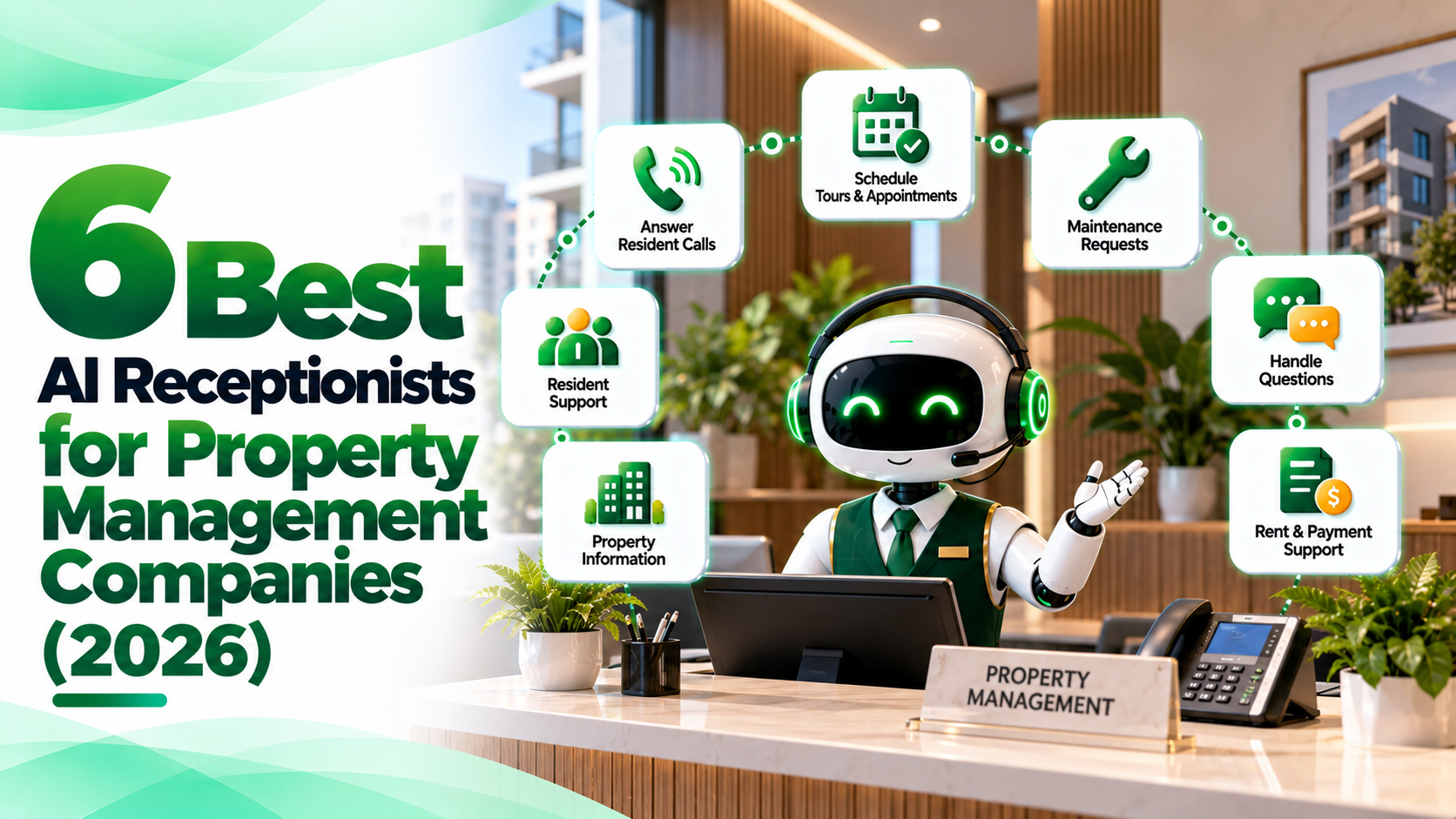 Property manager office with an AI receptionist routing a late-night maintenance call to the on-call technician
