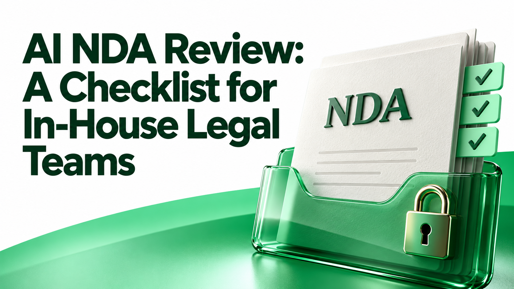 NDA clause checklist with AI flags in green, amber and red and an attorney sign-off column