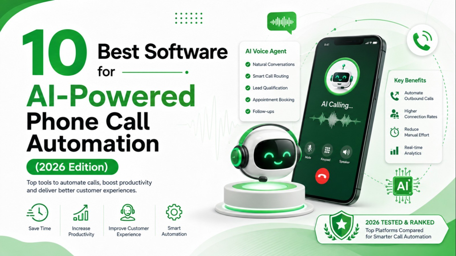 Comparison illustration of AI-powered phone call automation software