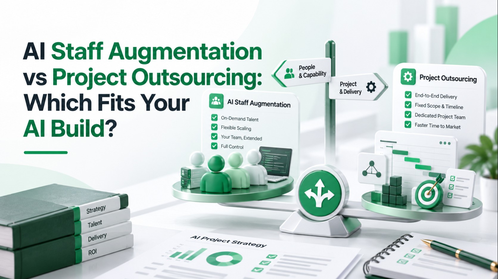 AI staff augmentation versus project outsourcing comparison