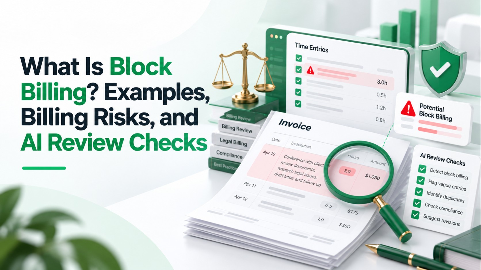 Block billing examples, billing risks, and AI review checks